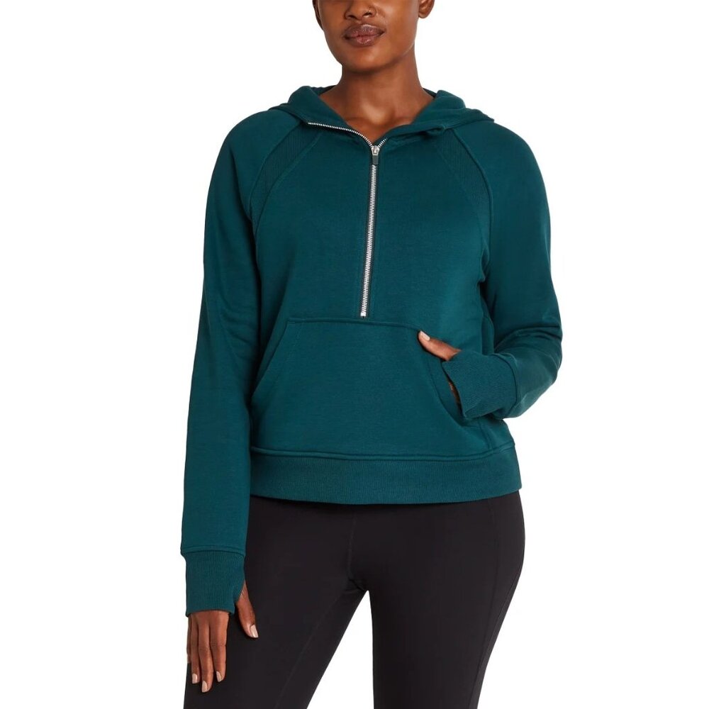 Danskin S Half Zip Hoodie Pullover Sweater Shirt Activewear Sweatshirt Thumbhole
